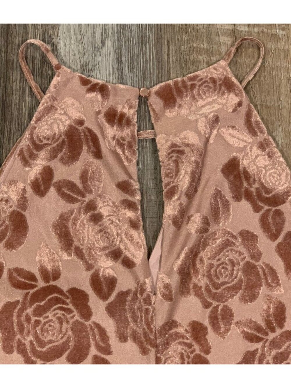 Candies True Mauve Pleated Halter Swing Dress XL Floral Print Keyhole Lined NEW - Picture 15 of 16